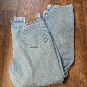 VTG Wrangler 36x30 Jeans 100% Cotton Light Wash Faded Made in USA Men's